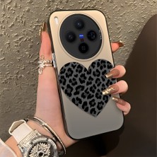 HONTINGA Vivo X300 ile Uyumlu Kılıfı Silikon Kenar Sert Arka Düşüme Önleyici Basitlik Anti Düşme Kamera Korumali Leopar Kalp Desen Telefon Kılıfı Kadın ve Erkek Için Uygundur K1-0715