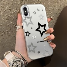 HONTINGA iPhone x ile Uyumlu Kılıfı Silikon Kenar Sert Arka Düşüme Önleyici Basitlik Anti Düşme Kamera Korumali Yıldız Desen Telefon Kılıfı Kadın ve Erkek Için Uygundur K1-0703