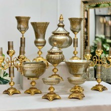 Dekor Arya Napoli̇ 11 Parça Salon Konsol Aksesuar Seti̇ Platin