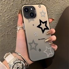 HONTINGA iPhone 13 Mini ile Uyumlu Kılıfı Silikon Kenar Sert Arka Düşüme Önleyici Basitlik Anti Düşme Kamera Korumali Yıldız Desen Telefon Kılıfı Kadın ve Erkek Için Uygundur K1-0704