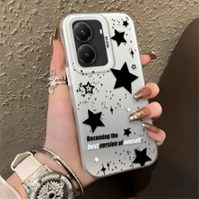 HONTINGA Poco X7 Pro ile Uyumlu Kılıfı Silikon Kenar Sert Arka Düşüme Önleyici Basitlik Anti Düşme Kamera Korumali Yıldız Desen Telefon Kılıfı Kadın ve Erkek Için Uygundur K1-0704