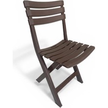 Saban Kahverengi, Bahçe Balkon Piknik Iç ve Dış Mekan Katlanır Plastik Sandalye