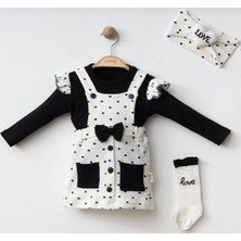 Coşay Bebe Kız Bebek Etekli Çoraplı 3'lü Takım