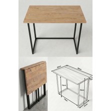 Ayz Worker Katlanır Çalışma Masası Katlanır Mutfak Masası Katlanabilir Yemek Masası Siyah-Çam