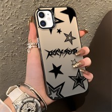 HONTINGA iPhone 12 Mini ile Uyumlu Kılıfı Silikon Kenar Sert Arka Düşüme Önleyici Basitlik Anti Düşme Kamera Korumali Yıldız Desen Telefon Kılıfı Kadın ve Erkek Için Uygundur K1-0706