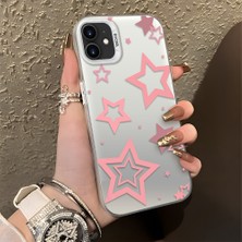 HONTINGA iPhone 12 Mini ile Uyumlu Kılıfı Silikon Kenar Sert Arka Düşüme Önleyici Basitlik Anti Düşme Kamera Korumali Yıldız Desen Telefon Kılıfı Kadın ve Erkek Için Uygundur K1-0709