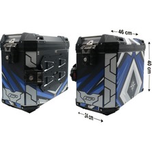 Gp Kompozit Alüminyum Motosiklet Yan Çanta Seti 40 Lt x 2 Desenli Universal Uyumlu Malzeme