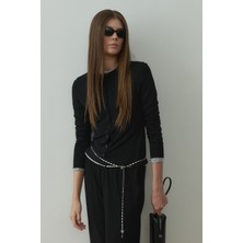Suud Collection Siyah Cosie Düğmeli Hırka