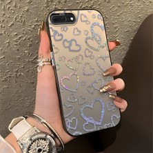 HONTINGA iPhone 8 Plus ile Uyumlu Kılıfı Silikon Kenar Sert Arka Düşüme Önleyici Basitlik Anti Düşme Kamera Korumali Kalp Desen Telefon Kılıfı Kadın ve Erkek Için Uygundur K1-0710