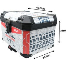 Gp Kompozit DSN09 Universal 57 Lt Desenli Alüminyum Motosiklet çantası