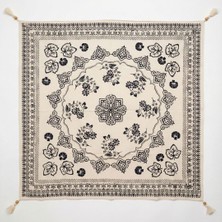 Hakiki %100 El Işçiliği Kastamonu Taş Baskı Masa Örtüsü 150X150 cm - Model 2