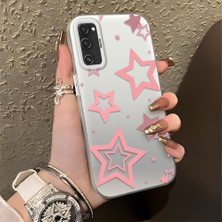 HONTINGA Samsung Galaxy S20 Fe ile Uyumlu Kılıfı Silikon Kenar Sert Arka Düşüme Önleyici Basitlik Anti Düşme Kamera Korumali Yıldız Desen Telefon Kılıfı Kadın ve Erkek Için Uygundur K1-0709
