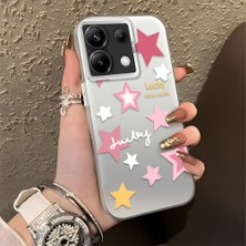 HONTINGA Poco X6 5g ile Uyumlu Kılıfı Silikon Kenar Sert Arka Düşüme Önleyici Basitlik Anti Düşme Kamera Korumali Pembe Yıldız Desen Telefon Kılıfı Kadın ve Erkek Için Uygundur K1-0707