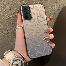 HONTINGA Oppo A55 4g ile Uyumlu Kılıfı Silikon Kenar Sert Arka Düşüme Önleyici Basitlik Anti Düşme Kamera Korumali Kalp Desen Telefon Kılıfı Kadın ve Erkek Için Uygundur K1-0710