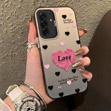 HONTINGA Samsung Galaxy A17 ile Uyumlu Kılıfı Silikon Kenar Sert Arka Düşüme Önleyici Basitlik Anti Düşme Kamera Korumali Kalp Desen Telefon Kılıfı Kadın ve Erkek Için Uygundur K1-0708