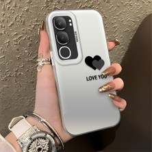 HONTINGA Vivo Y19S ile Uyumlu Kılıfı Silikon Kenar Sert Arka Düşüme Önleyici Basitlik Anti Düşme Kamera Korumali Kalp Desen Telefon Kılıfı Kadın ve Erkek Için Uygundur K1-0710