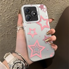 HONTINGA Realme C63 ile Uyumlu Kılıfı Silikon Kenar Sert Arka Düşüme Önleyici Basitlik Anti Düşme Kamera Korumali Yıldız Desen Telefon Kılıfı Kadın ve Erkek Için Uygundur K1-0709
