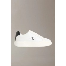 Calvin Klein Chunky Cupsole Bağcıklı Deri Kadın Siyah Sneaker YW0YW01947-06X