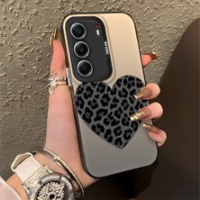 HONTINGA Tecno Camon 40 ile Uyumlu Kılıfı Silikon Kenar Sert Arka Düşüme Önleyici Basitlik Anti Düşme Kamera Korumali Leopar Kalp Desen Telefon Kılıfı Kadın ve Erkek Için Uygundur K1-0715