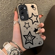 HONTINGA Oppo A5 5g ile Uyumlu Kılıfı Silikon Kenar Sert Arka Düşüme Önleyici Basitlik Anti Düşme Kamera Korumali Yıldız Desen Telefon Kılıfı Kadın ve Erkek Için Uygundur K1-0703