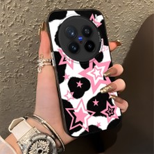 HONTINGA Vivo X200 Pro ile Uyumlu Kılıfı Silikon Kenar Sert Arka Düşüme Önleyici Basitlik Anti Düşme Kamera Korumali Renkli Yıldızlar Desen Telefon Kılıfı Kadın ve Erkek Için Uygundur K1-0702