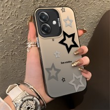 HONTINGA Oppo A3 4g ile Uyumlu Kılıfı Silikon Kenar Sert Arka Düşüme Önleyici Basitlik Anti Düşme Kamera Korumali Yıldız Desen Telefon Kılıfı Kadın ve Erkek Için Uygundur K1-0704