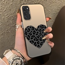 HONTINGA Samsung Galaxy S20 Fe ile Uyumlu Kılıfı Silikon Kenar Sert Arka Düşüme Önleyici Basitlik Anti Düşme Kamera Korumali Leopar Kalp Desen Telefon Kılıfı Kadın ve Erkek Için Uygundur K1-0715