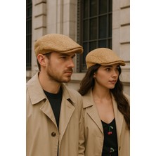 Mollycrush Unisex Bej Antrasit Hasır Kasket Şapka - Yazlık Hava Alan Örme Italyan Stil Flat Cap