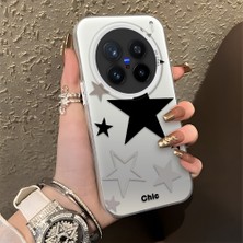HONTINGA Vivo X200 Pro ile Uyumlu Kılıfı Silikon Kenar Sert Arka Düşüme Önleyici Basitlik Anti Düşme Kamera Korumali Yıldız Desen Telefon Kılıfı Kadın ve Erkek Için Uygundur K1-0706