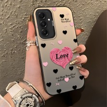 HONTINGA Samsung Galaxy A36 ile Uyumlu Kılıfı Silikon Kenar Sert Arka Düşüme Önleyici Basitlik Anti Düşme Kamera Korumali Kalp Desen Telefon Kılıfı Kadın ve Erkek Için Uygundur K1-0708