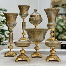 Dekor Arya Napoli̇ 7 Parça Salon Aksesuar Seti̇ Platin
