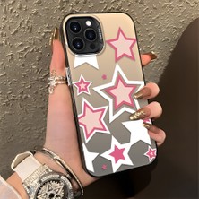 HONTINGA iPhone 13 Pro ile Uyumlu Kılıfı Silikon Kenar Sert Arka Düşüme Önleyici Basitlik Anti Düşme Kamera Korumali Pembe Yıldız Desen Telefon Kılıfı Kadın ve Erkek Için Uygundur K1-0707