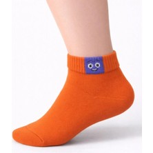 Solde 6’lı Çocuk Pamuklu Çorap – Renkli Emoji Desenli, Kaliteli