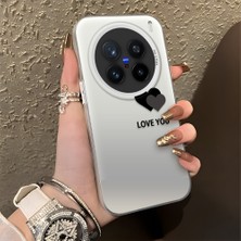 HONTINGA Vivo X200 Pro ile Uyumlu Kılıfı Silikon Kenar Sert Arka Düşüme Önleyici Basitlik Anti Düşme Kamera Korumali Kalp Desen Telefon Kılıfı Kadın ve Erkek Için Uygundur K1-0710