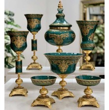 Dekor Arya Napoli̇ 7 Parça Salon Konsol Aksesuar Seti̇ Zümrüt