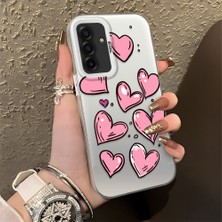 HONTINGA Samsung Galaxy A17 ile Uyumlu Kılıfı Silikon Kenar Sert Arka Düşüme Önleyici Basitlik Anti Düşme Kamera Korumali Kalp Desen Telefon Kılıfı Kadın ve Erkek Için Uygundur K1-0708