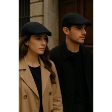 Mollycrush Unisex Siyah Hasır Kasket Şapka - Yazlık Hava Alan Örme Italyan Stil Flat Cap