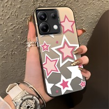 HONTINGA Redmi Note 13 Pro 5g ile Uyumlu Kılıfı Silikon Kenar Sert Arka Düşüme Önleyici Basitlik Anti Düşme Kamera Korumali Pembe Yıldız Desen Telefon Kılıfı Kadın ve Erkek Için Uygundur K1-0707