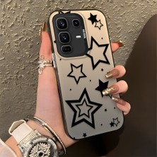 HONTINGA Infinix Note 50 Pro Plus ile Uyumlu Kılıfı Silikon Kenar Sert Arka Düşüme Önleyici Basitlik Anti Düşme Kamera Korumali Yıldız Desen Telefon Kılıfı Kadın ve Erkek Için Uygundur K1-0703