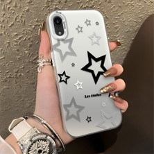 HONTINGA iPhone Xr ile Uyumlu Kılıfı Silikon Kenar Sert Arka Düşüme Önleyici Basitlik Anti Düşme Kamera Korumali Yıldız Desen Telefon Kılıfı Kadın ve Erkek Için Uygundur K1-0703