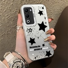 HONTINGA Oppo A5 5g ile Uyumlu Kılıfı Silikon Kenar Sert Arka Düşüme Önleyici Basitlik Anti Düşme Kamera Korumali Yıldız Desen Telefon Kılıfı Kadın ve Erkek Için Uygundur K1-0704