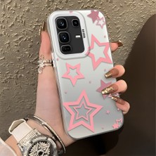 HONTINGA Infinix Note 50 Pro Plus ile Uyumlu Kılıfı Silikon Kenar Sert Arka Düşüme Önleyici Basitlik Anti Düşme Kamera Korumali Yıldız Desen Telefon Kılıfı Kadın ve Erkek Için Uygundur K1-0709