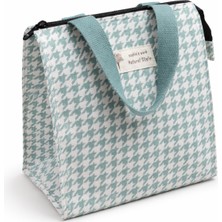 Yoyoso Yeşil Kaz Ayağı Desenli Isı Yalıtımlı 4L Kapasiteli Öğe Yemeği Çantası