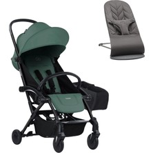 Babybjörn Bliss Ana Kucağı Petal Woven Anthracite & Bumprider Connect³ Black-Olive Bebek Arabası - Yan Düzenleyici Çanta