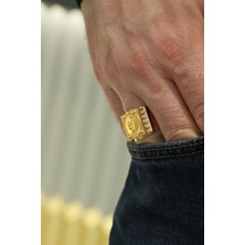 Aydın Kuyumculuk 14 Ayar Altın,çeyrek Altınlı Erkek Şovalye Yüzük AGYZK309