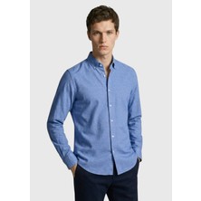 Ramsey Lacivert Düz Regular Fit Dokuma Casual %100 Pamuk Gömlek