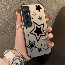 HONTINGA Realme C65 4g ile Uyumlu Kılıfı Silikon Kenar Sert Arka Düşüme Önleyici Basitlik Anti Düşme Kamera Korumali Yıldız Desen Telefon Kılıfı Kadın ve Erkek Için Uygundur K1-0709