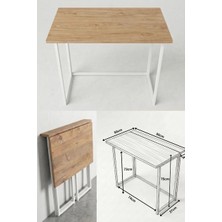 Ayz Worker Katlanır Çalışma Masası Katlanır Mutfak Masası Katlanabilir Yemek Masası Beyaz-Çam