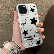 HONTINGA iPhone 13 Pro Max ile Uyumlu Kılıfı Silikon Kenar Sert Arka Düşüme Önleyici Basitlik Anti Düşme Kamera Korumali Yıldız Desen Telefon Kılıfı Kadın ve Erkek Için Uygundur K1-0704
