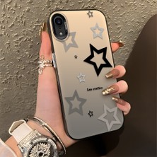 HONTINGA iPhone Xr ile Uyumlu Kılıfı Silikon Kenar Sert Arka Düşüme Önleyici Basitlik Anti Düşme Kamera Korumali Yıldız Desen Telefon Kılıfı Kadın ve Erkek Için Uygundur K1-0704
